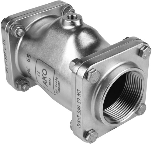AKO Armaturen Pneumatisches Quetschventil VMC, Innengewinde (ANSI / ASME) Edelstahl 1.4408/Nitrile (lebensmittel) DN 65, VMC65.07LS.50N.50