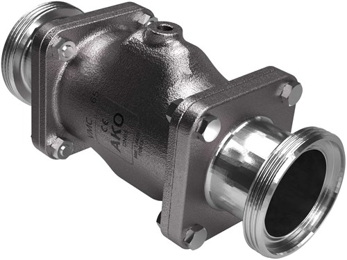 AKO Armaturen Pneumatisches Quetschventil VMC, Hyg. Gewindestutzen (DIN) Edelstahl 1.4408/Nitrile (lebensmittel, bleich) DN 65, VMC65.07LW.50RM.50