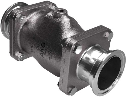 AKO Armaturen Lucht bediende slangafsluiter VMC, Hyg. tri-clamp (DIN) RVS 1.4408/EPDM DN 65, VMC65.04HTEC.50RT.50