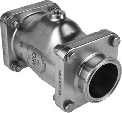 AKO Armaturen Air operated pinch valve VMC, Tri-clamp (DIN, row C) Stainless steel 1.4408/Natural rubber (food) DN 65, VMC65.02LS.50TA.50