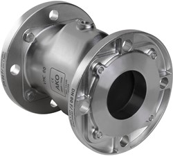 AKO Armaturen Air operated pinch valve VMC, Flange (DIN) Stainless steel 1.4408/Viton DN 80, VMC80.05.50F.50