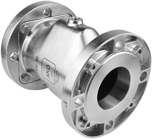 AKO Armaturen Pneumatisches Quetschventil VMC, Flansch (ANSI) Edelstahl 1.4408/Nitrile (lebensmittel) DN 80, VMC80.07LS.50FA.50