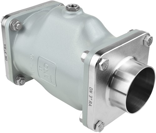 AKO Armaturen Lucht bediende slangafsluiter VMC, laseinden (ASTM) Aluminium/Natuurlijk rubber (food) DN 80, VMC80.02LS.50RA.30LX