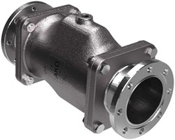 AKO Armaturen Air operated pinch valve VMC, Hyg. flange (DIN) Stainless steel 1.4408/Viton DN 80, VMC80.05.50RF.50