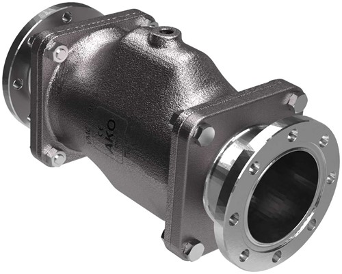 AKO Armaturen Air operated pinch valve VMC, Hyg. flange (DIN) Stainless steel 1.4408/Hypalon DN 80, VMC80.08X.50RF.50