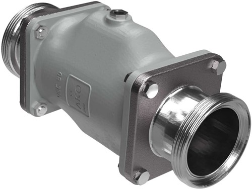 AKO Armaturen Pneumatisches Quetschventil VMC, Hyg. Gewindestutzen (DIN) Aluminium/Nitrile (lebensmittel, bleich) DN 80, VMC80.07LW.50RM.30LX