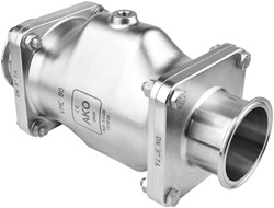 AKO Armaturen Lucht bediende slangafsluiter VMC, Tri-clamp (DIN, row C) RVS 1.4408/Natuurlijk rubber (food) DN 80, VMC80.02LS.50TA.50