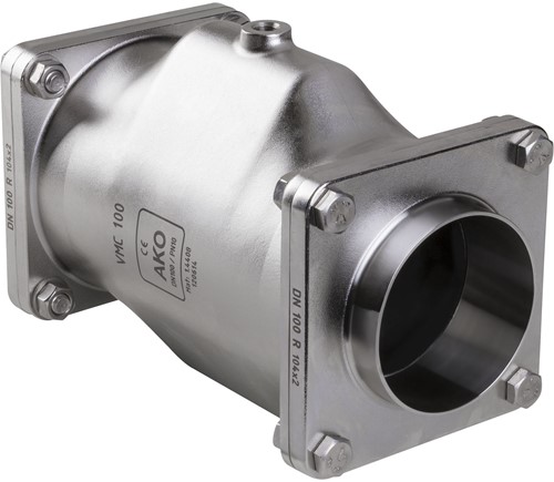 AKO Armaturen Air operated pinch valve VMC, Weld-on ends (DIN) Stainless steel 1.4408/EPDM DN 100, VMCE100.04HTECE.50R.50