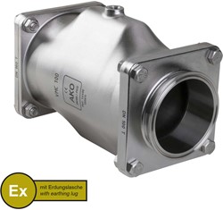 AKO Armaturen Lucht bediende slangafsluiter VMC, Tri-clamp (DIN, row A) RVS 1.4408/EPDM HTEC (food, cond.) DN 100, VMCX100.04HTECLF.50T.50