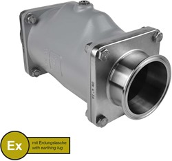 AKO Armaturen Pneumatisches Quetschventil VMC, Klemmstutzen (DIN, row C) Aluminium/Natrlich gummi (cond.) DN 100, VMCX100.03LF.50TA.30LX