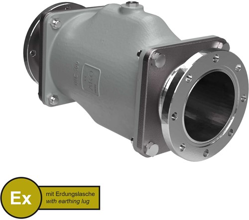 AKO Armaturen Pneumatisches Quetschventil VMC, Hyg. Flansch (DIN) Aluminium/EPDM HTEC (lebensmittel, cond.) DN 100, VMCX100.04HTECLF.50RF.30LX