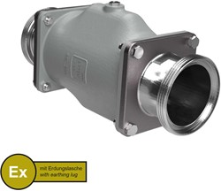 AKO Armaturen Lucht bediende slangafsluiter VMC, Hyg. draadeind (DIN) Aluminium/EPDM HTEC (food, cond.) DN 100, VMCX100.04HTECLF.50RM.30LX