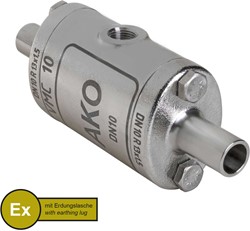 AKO Armaturen Air operated pinch valve VMC, Weld-on ends (DIN) Stainless steel 1.4408/Natural rubber (cond., silicone-free) DN 10, VMCX10.03SFLFK.50R.50