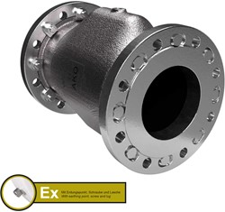 AKO Armaturen Air operated pinch valve VMC, Flange (DIN) Stainless steel 1.4408/Natural rubber (cond., silicone-free) DN 125, VMCX125.03SFLF.50F.50