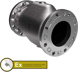 AKO Armaturen Air operated pinch valve VMC, Flange (ANSI) Stainless steel 1.4408/EPDM HTEC (food, cond.) DN 150, VMCX150.04HTECLF.50FA.50