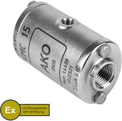 AKO Armaturen Lucht bediende slangafsluiter VMC, binnendraad (ANSI / ASME) RVS 1.4408/Natuurlijk rubber (cond.) DN 15, VMCX15.03LFK.50N.50