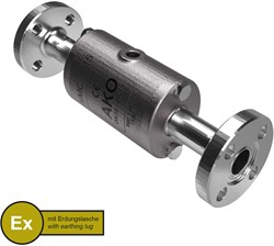AKO Armaturen Air operated pinch valve VMC, Hyg. flange (DIN) Stainless steel 1.4408/Natural rubber (cond., silicone-free) DN 15, VMCX15.03SFLFK.50RF.50