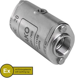 AKO Armaturen Pneumatisches Quetschventil VMC, Innengewinde (DIN) Edelstahl 1.4408/Natrlich gummi (cond., silicone-free) DN 20, VMCX20.03SFLFK.50G.50