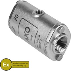 AKO Armaturen Lucht bediende slangafsluiter VMC, binnendraad (ANSI / ASME) RVS 1.4408/Natuurlijk rubber (cond., Siliconen-free) DN 20, VMCX20.03SFLFK.50N.50