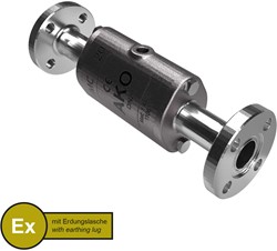 AKO Armaturen Air operated pinch valve VMC, Hyg. flange (DIN) Stainless steel 1.4408/Natural rubber (cond., silicone-free) DN 20, VMCX20.03SFLFK.50RF.50