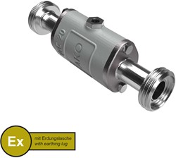 AKO Armaturen Lucht bediende slangafsluiter VMC, Hyg. draadeind (DIN) Aluminium/Natuurlijk rubber (cond., Siliconen-free) DN 20, VMCX20.03SFLFK.50RM.30LX