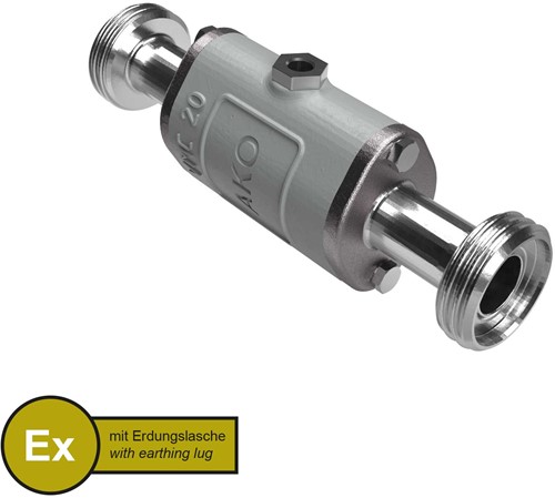 AKO Armaturen Lucht bediende slangafsluiter VMC, Hyg. draadeind (DIN) Aluminium/Natuurlijk rubber (cond., Siliconen-free) DN 20, VMCX20.03SFLFK.50RM.30LX