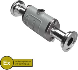 AKO Armaturen Lucht bediende slangafsluiter VMC, Hyg. tri-clamp (DIN) Aluminium/Natuurlijk rubber (cond.) DN 20, VMCX20.03LFK.50RT.30LX