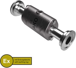 AKO Armaturen Lucht bediende slangafsluiter VMC, Hyg. tri-clamp (DIN) RVS 1.4408/Natuurlijk rubber (cond., Siliconen-free) DN 20, VMCX20.03SFLFK.50RT.50