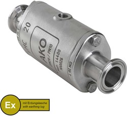 AKO Armaturen Pneumatisches Quetschventil VMC, Klemmstutzen (DIN, row A) Edelstahl 1.4408/Nitrile (cond.) DN 20, VMCX20.07LFK.50T.50