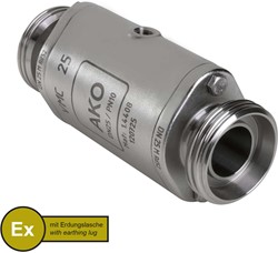 AKO Armaturen Air operated pinch valve VMC, Threaded spigot (DIN) Stainless steel 1.4408/Natural rubber (cond.) DN 25, VMCX25.03LFK.50M.50