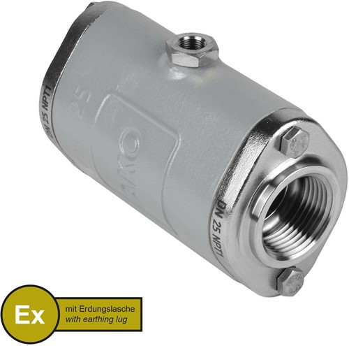 AKO Armaturen Pneumatisches Quetschventil VMC, Innengewinde (ANSI / ASME) Aluminium/Natrlich gummi (cond., silicone-free) DN 25, VMCX25.03SFLFK.50N.30LX