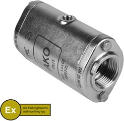 AKO Armaturen Air operated pinch valve VMC, Internal thread (ANSI / ASME) Stainless steel 1.4408/Natural rubber (cond., silicone-free) DN 25, VMCX25.03SFLFK.50N.50