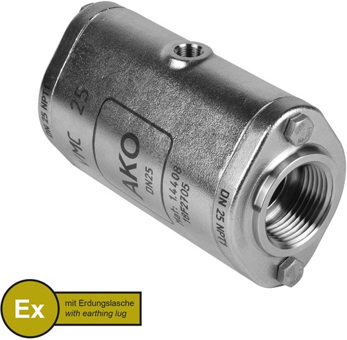 AKO Armaturen Air operated pinch valve VMC, Internal thread (ANSI / ASME) Stainless steel 1.4408/Natural rubber (cond., silicone-free) DN 25, VMCX25.03SFLFK.50N.50