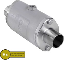 AKO Armaturen Air operated pinch valve VMC, Weld-on ends (DIN) Aluminium/Natural rubber (cond., silicone-free) DN 25, VMCX25.03SFLFK.50R.30LX