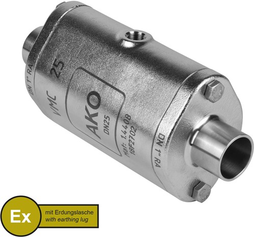 AKO Armaturen Pneumatisches Quetschventil VMC, Anschweienden (ASTM) Edelstahl 1.4408/Natrlich gummi (cond.) DN 25, VMCX25.03LFK.50RA.50
