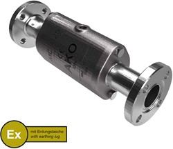AKO Armaturen Air operated pinch valve VMC, Hyg. flange (DIN) Stainless steel 1.4408/EPDM HTEC (food, cond.) DN 25, VMCX25.04HTECKLF.50RF.50
