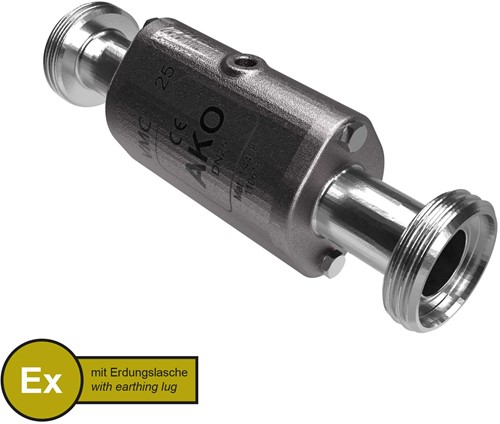 AKO Armaturen Air operated pinch valve VMC, Hyg. threaded spigot (DIN) Stainless steel 1.4408/EPDM HTEC (food, cond.) DN 25, VMCX25.04HTECKLF.50RM.50
