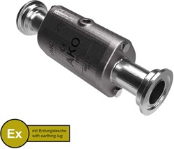 AKO Armaturen Lucht bediende slangafsluiter VMC, Hyg. tri-clamp (DIN) RVS 1.4408/Natuurlijk rubber (cond., Siliconen-free) DN 25, VMCX25.03SFLFK.50RT.50