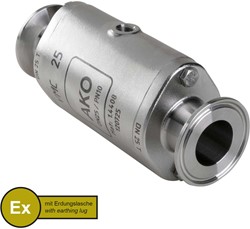AKO Armaturen Air operated pinch valve VMC, Tri-clamp (DIN, row A) Stainless steel 1.4408/Natural rubber (cond., silicone-free) DN 25, VMCX25.03SFLFK.50T.50