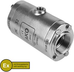 AKO Armaturen Air operated pinch valve VMC, Internal thread (ANSI / ASME) Stainless steel 1.4408/Natural rubber (cond.) DN 32, VMCX32.03LF.50N.50
