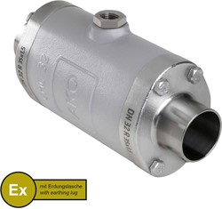 AKO Armaturen Lucht bediende slangafsluiter VMC, laseinden (DIN) Aluminium/Natuurlijk rubber (cond., Siliconen-free) DN 32, VMCX32.03SFLF.50R.30LX