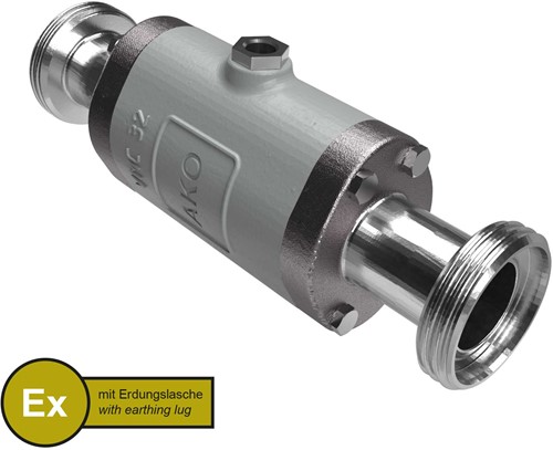 AKO Armaturen Lucht bediende slangafsluiter VMC, Hyg. draadeind (DIN) Aluminium/Natuurlijk rubber (cond., Siliconen-free) DN 32, VMCX32.03SFLF.50RM.30LX