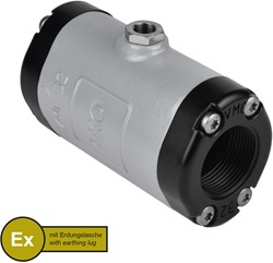 AKO Armaturen Air operated pinch valve VMC, Internal thread (DIN) Aluminium/Natural rubber (cond., silicone-free) DN 32, VMCX32.03SFLF.73G.30LX
