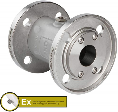 AKO Armaturen Air operated pinch valve VMC, Flange (DIN) Aluminium/Natural rubber (cond., silicone-free) DN 40, VMCX40.03SFLF.50F.30LX