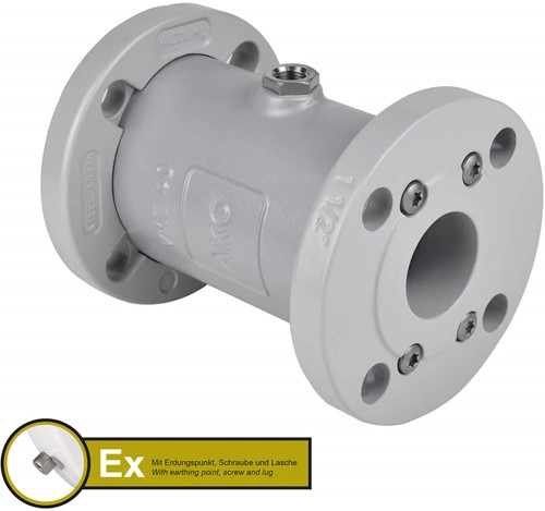 AKO Armaturen Lucht bediende slangafsluiter VMC, Flens (ANSI) Aluminium/Natuurlijk rubber (cond.) DN 40, VMCX40.03LF.31FA.30LX