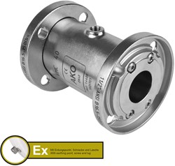 AKO Armaturen Air operated pinch valve VMC, Flange (ANSI) Stainless steel 1.4408/Natural rubber (cond.) DN 40, VMCX40.03LF.50FA.50