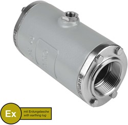 AKO Armaturen Air operated pinch valve VMC, Internal thread (ANSI / ASME) Aluminium/Natural rubber (cond., silicone-free) DN 40, VMCX40.03SFLF.50N.30LX