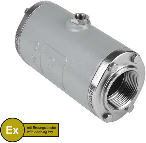 AKO Armaturen Air operated pinch valve VMC, Internal thread (ANSI / ASME) Aluminium/Natural rubber (cond., silicone-free) DN 40, VMCX40.03SFLF.50N.30LX