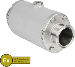 AKO Armaturen Pneumatisches Quetschventil VMC, Klemmstutzen (DIN, row A) Aluminium/Natrlich gummi (cond., silicone-free) DN 40, VMCX40.03SFLF.50T.30LX