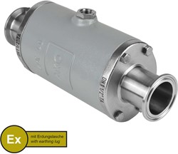 AKO Armaturen Air operated pinch valve VMC, Tri-clamp (DIN, row C) Aluminium/EPDM HTEC (food, cond.) DN 40, VMCX40.04HTECLF.50TA.30LX